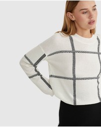 Oxford - Peggy Graphic Crew Neck Knit Top