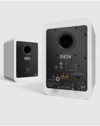 iWorld - Kanto REN 200W Powered Bookshelf Speakers with HDMI ARC, USB-C, and Bluetooth 5.3 - Matte White, Pair