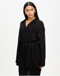 Third Form - Wisteria Sheer Shirt Dress