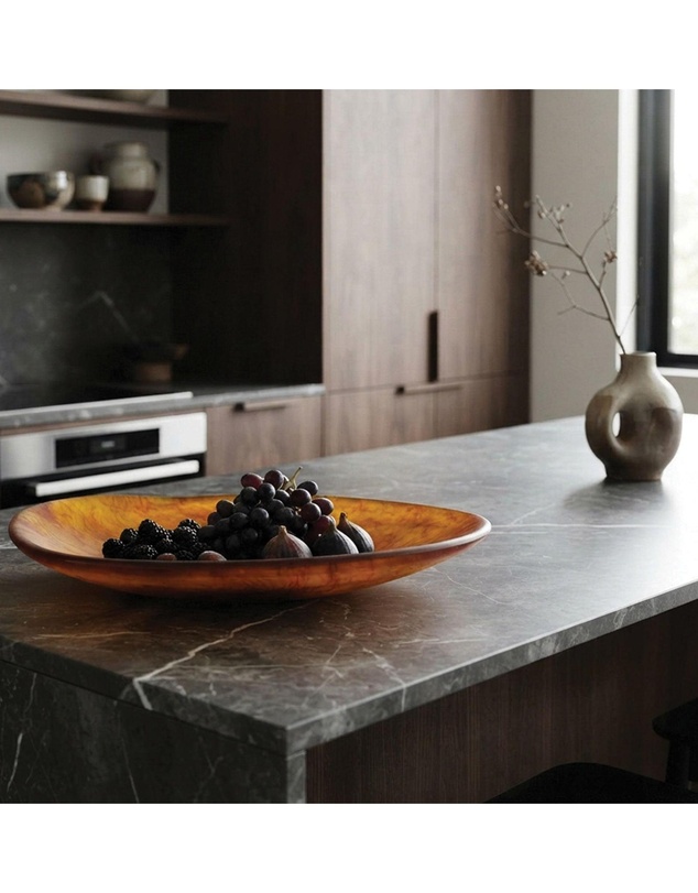 Urban Attitude - Urban Attitude SHAY Extra Large Bowl Height 6cm lowest 12cm highest by Width 52.5cm x 60cm - Burnt Amber