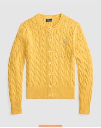 Polo Ralph Lauren - Cable-Knit Cotton Crewneck Cardigan - ICONIC EXCLUSIVE