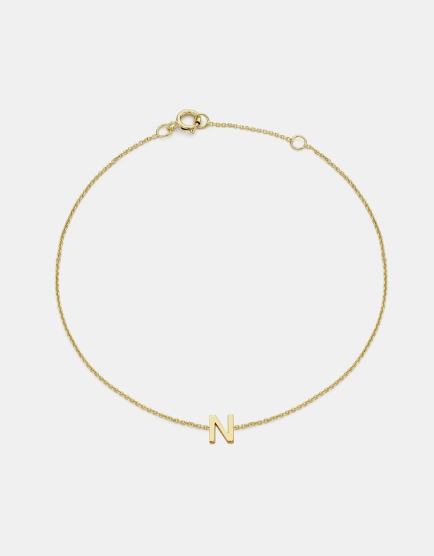 Zoe Olivia - 9K Gold Initial N Bracelet