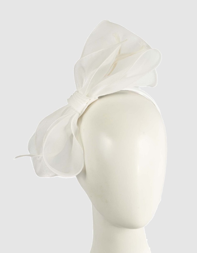 Max Alexander - White Organza Bow Fascinator