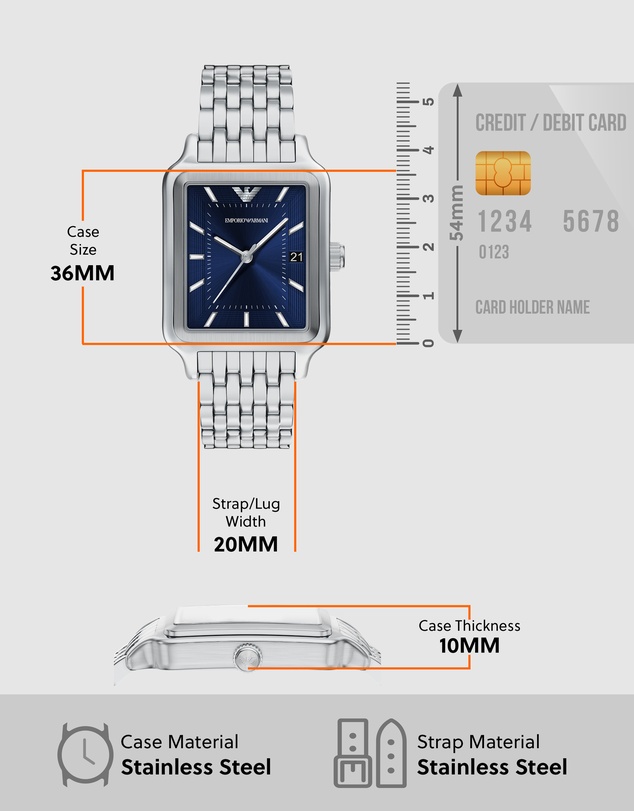 Emporio Armani - Silver Tone Analogue Watch