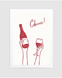 Olive et Oriel - Cheers Wine by Rio Soley Art Print