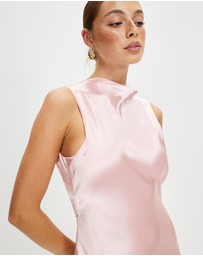 Third Form - Satin Bias Cowl Back Maxi Dress