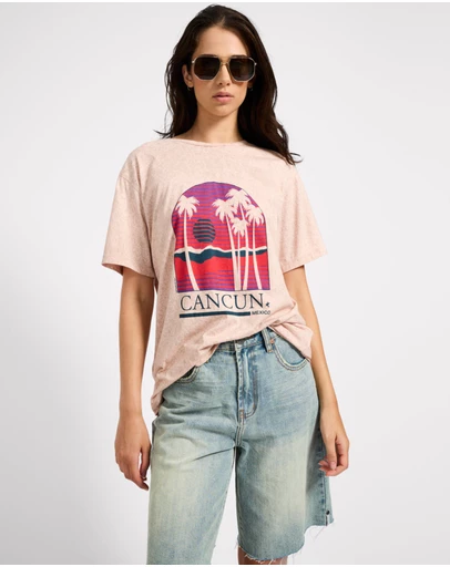 ONE TEASPOON - Cancun Boyfriend Tee - Stone