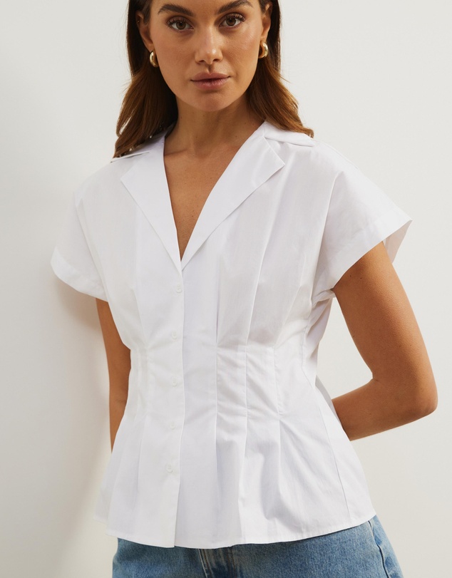 Atmos&Here - Marcy Pin Tuck Short Sleeve Shirt