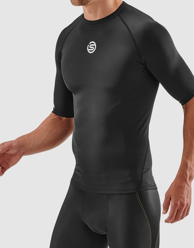 SKINS - SKINS Compression Men's Series-1 Activewear Short Sleeve Top Black