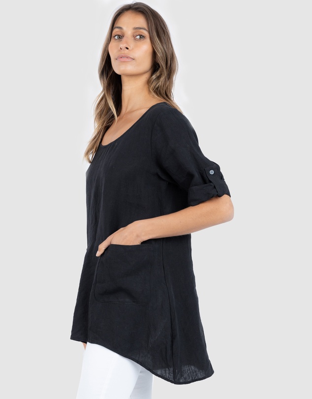 CAMIXA - Federica Linen Tunic Top