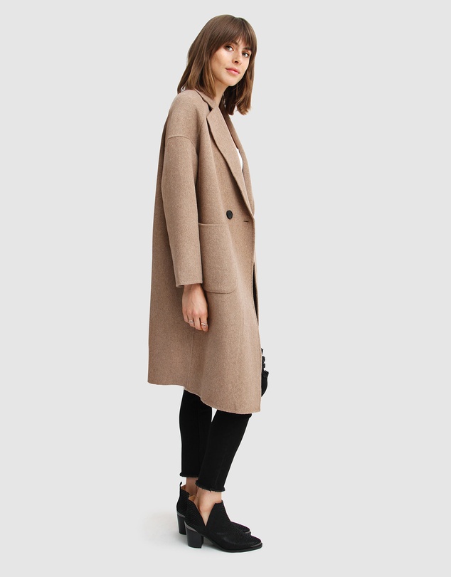 Belle & Bloom - Publisher Double-Breasted Wool Blend Coat