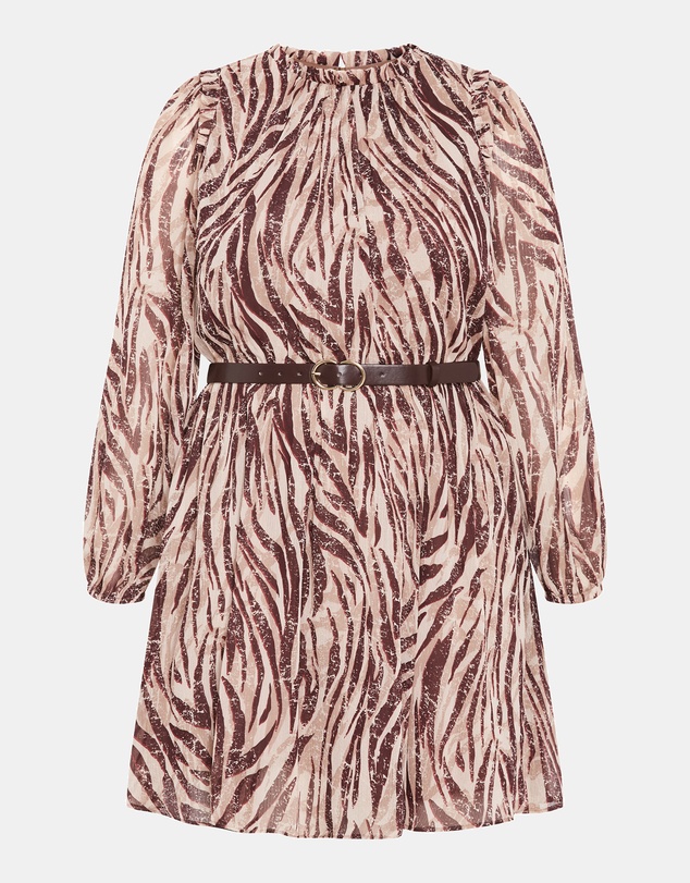 City Chic - Plus sizeMaddie Print Dress - latte