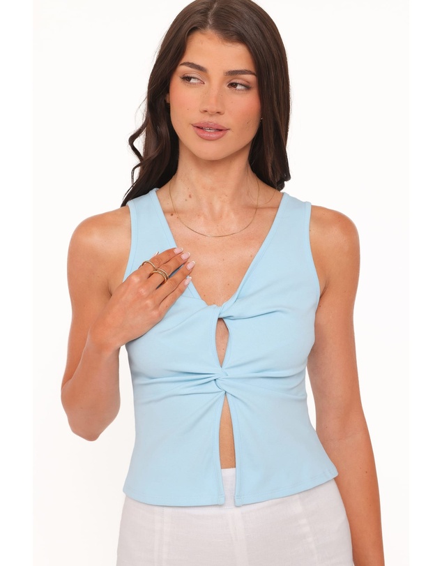 Petal & Pup - Emmeline Twist Front Top - Pale Blue