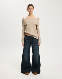 Cotton On - Fluffy Cable Off Shoulder Knit