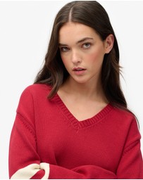 Superdry - Oversized Striped V Neck