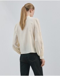 M.N.G - Cotton Blouse With Floral Embroidery