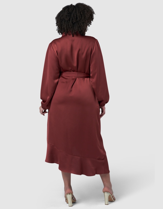 Pink Dusk by Curve Project - Girl Crush Satin Wrap Dress