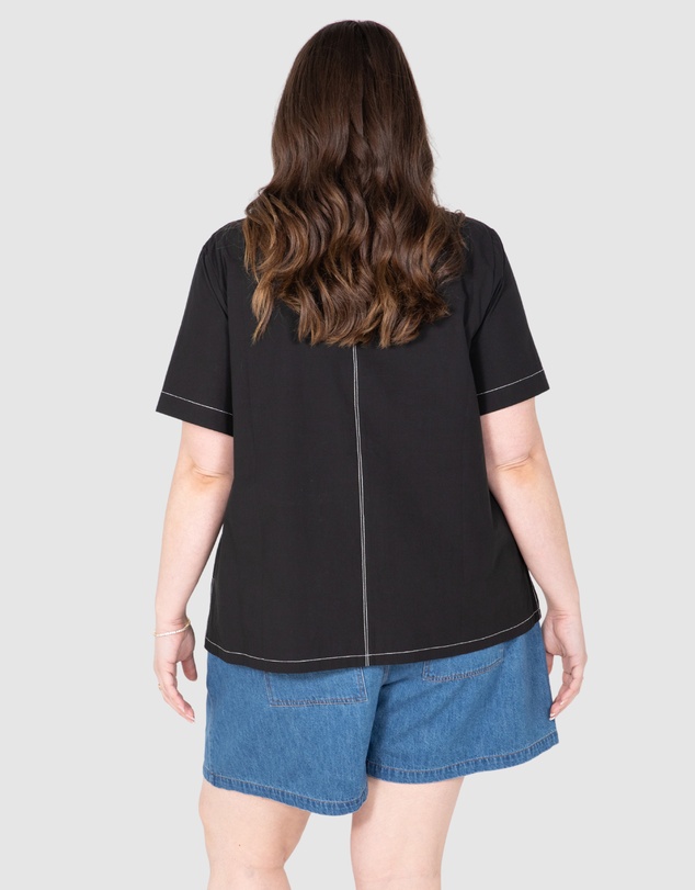 Love Your Wardrobe - Eden Contrast Stitch Top