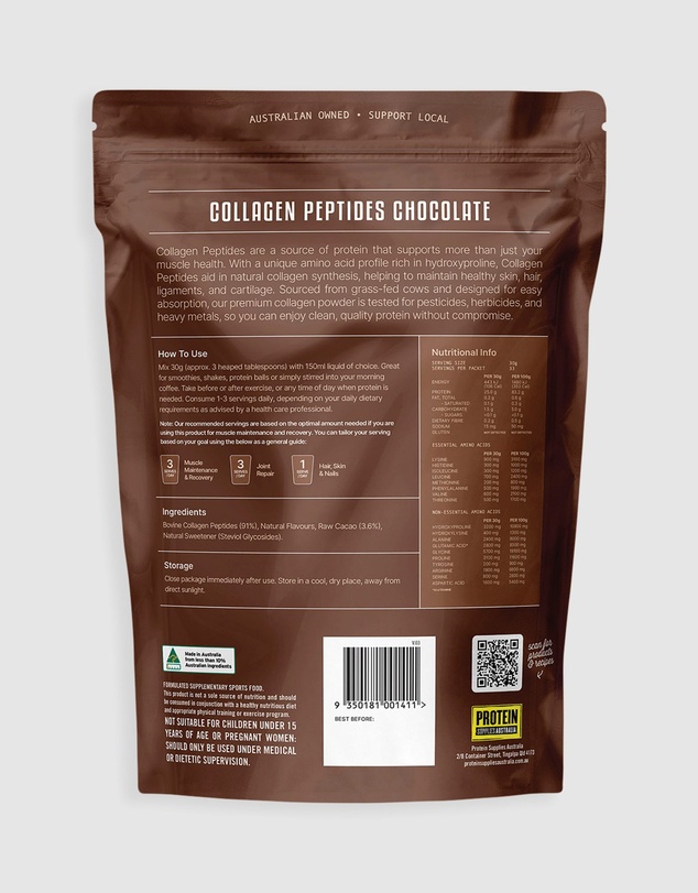 Protein Supplies Australia - Chocolate Collagen Peptides - 1kg