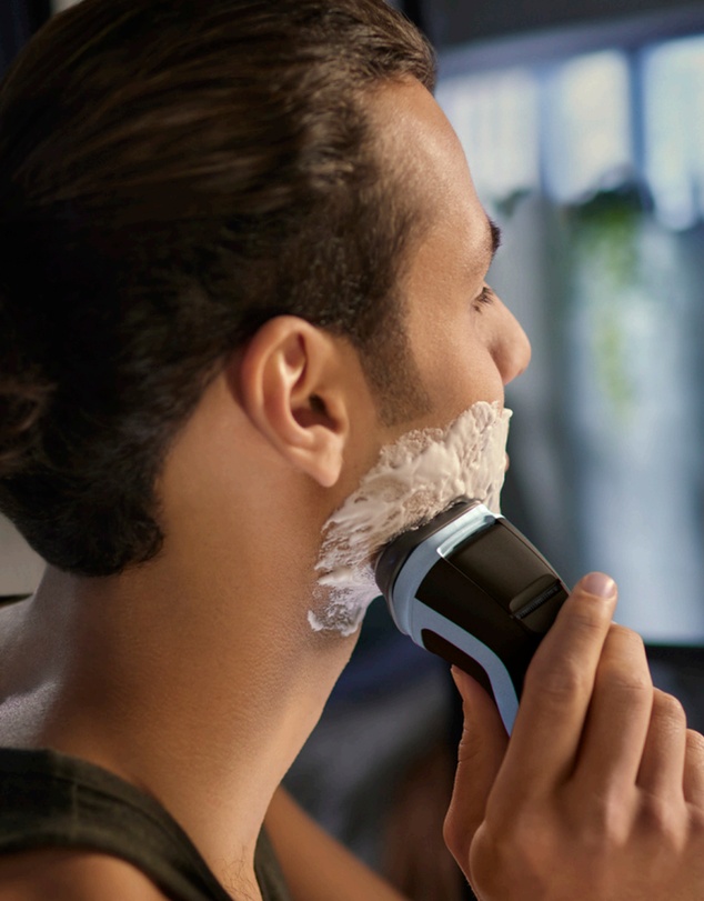 Philips - Philips Shaver Series 3000, 3D Flex heads, Wet & Dry, Pop-Up Trimmer, 1hr charging, Anti-corrosion Celestial Blue