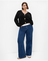 City Chic - Plus size Bella Cotton Knit Cardigan - black