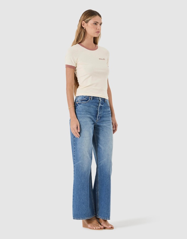 Rolla's - Classic Ringer Tee Petite Logo - Cream