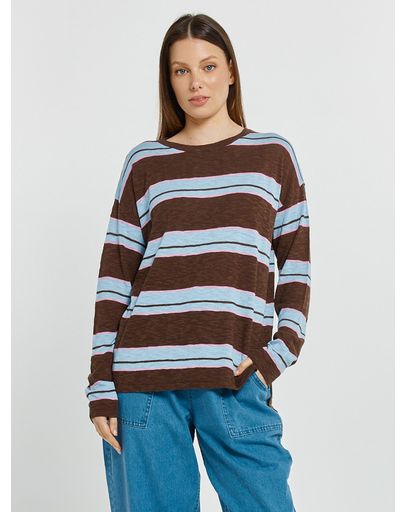 Chocolate/Blue/Pink Stripe