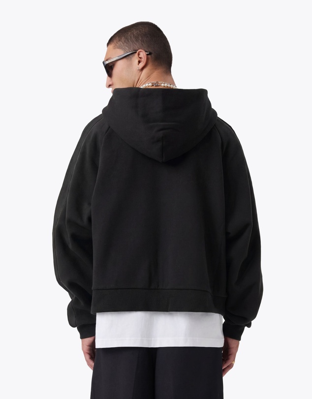 Zanerobe - Stitched Box Crop Hood Black