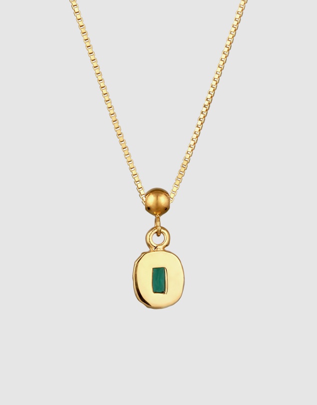 Elli Jewelry - Necklace Emerald Rectangle 925 Sterling Silver Gold-Plated