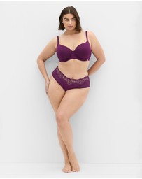 City Chic - Plus Size Smooth & Chic Cotton T-Shirt Bra - purple iris