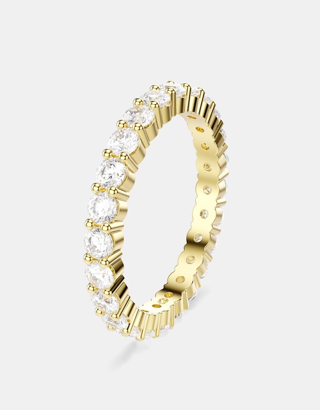 Swarovski - Matrix Vittore Band Ring, Round Cut, White, Gold-tone Plated