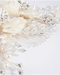 Lovisa - Silver Pearlised Flower Comb