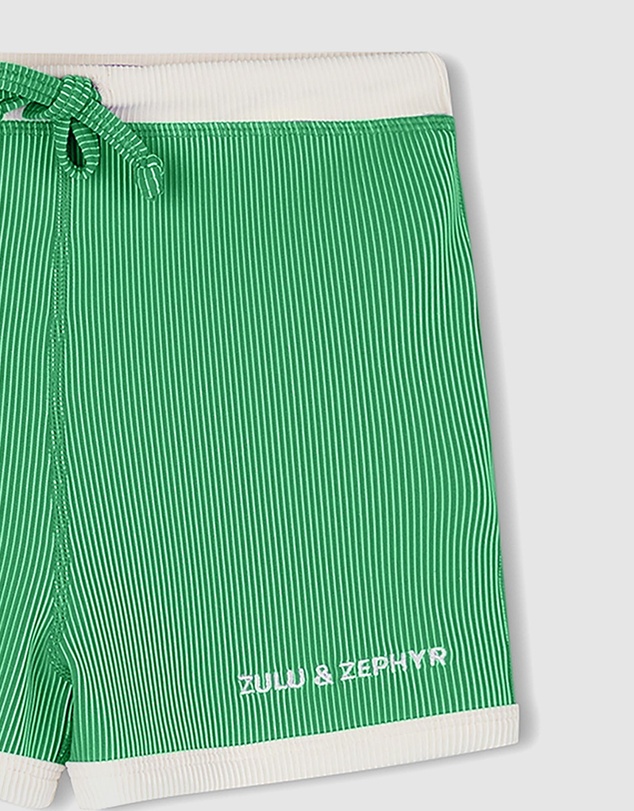 Zulu & Zephyr Mini - Mini Stripe Rib Surf Shorts - Kids-Teens