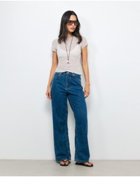 AERE - High Rise Straight Leg Jeans
