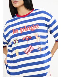 Subtitled - La Plage Stripe Short Sleeve T-Shirt