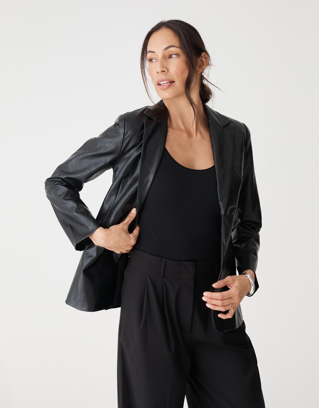 Forcast - Shay Faux Leather Blazer