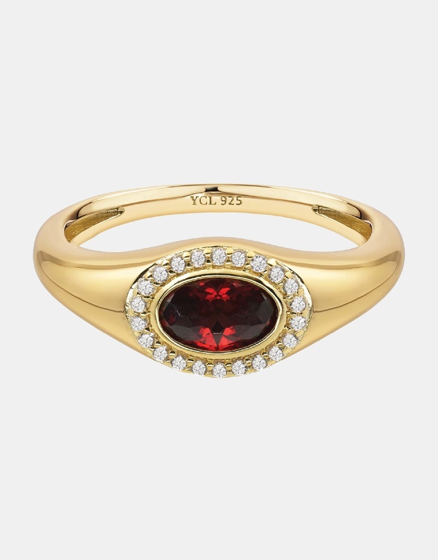 YCL  - January Birthstone Signet Ring
