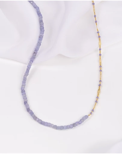 Wanderlust + Co - Tanzanite Lavender Gold Necklace