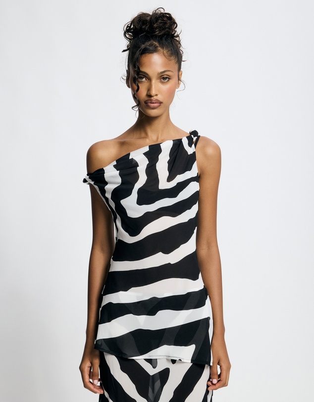 Lover - Thalia Asymmetric Sheer Top