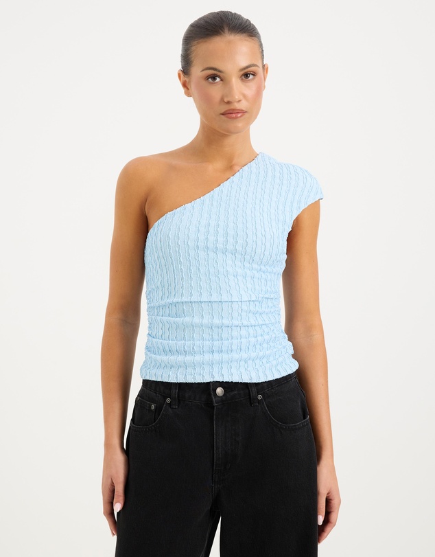 Calli - Raya Textured Jersey One Shoulder Top