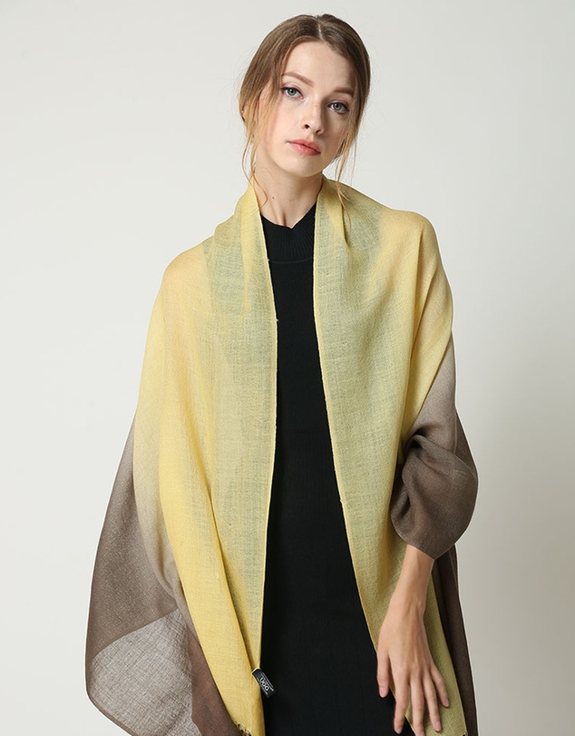 Ozwear Connection Uggs - Ugg 100% Merino Wool Tie Dye Scarf Lemon and Brown