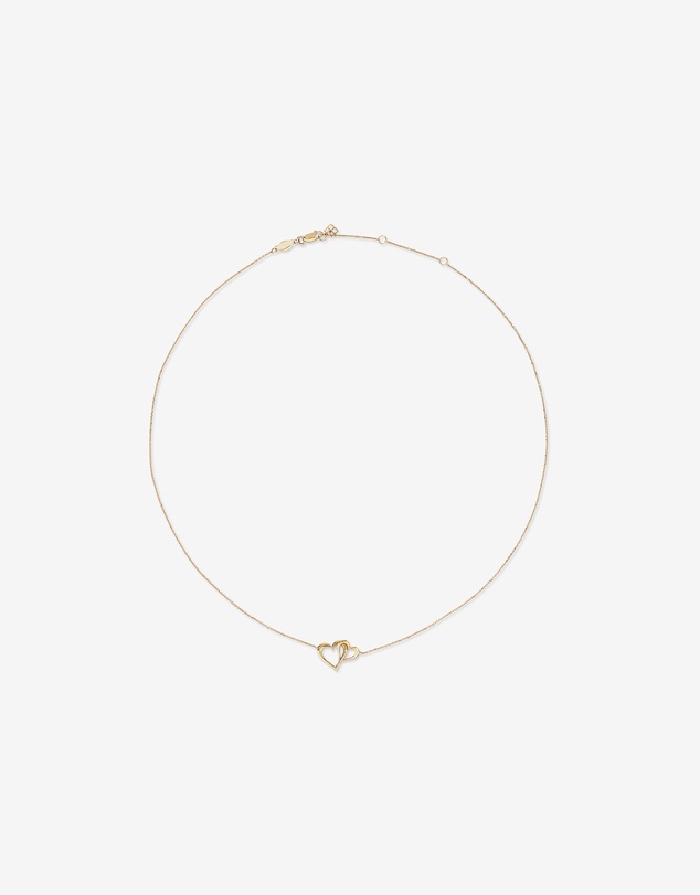 Michael Hill - Double Open Heart Necklace in 10kt Yellow Gold