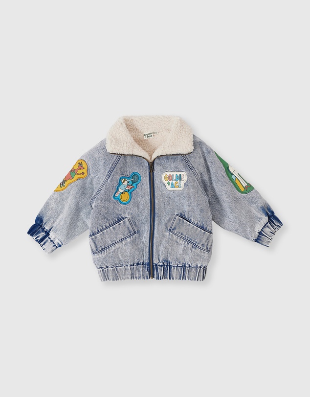 Goldie + Ace - Ari Denim Sherpa Jacket - Babies-Kids