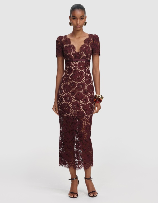 Floral Lace Midi Dress by Self Portrait Online | THE ICONIC | Australia
