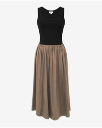 Forcast - Soho Knit & Poplin Midi Dress