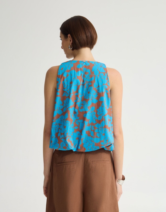 Oxford - Clover Printed Cotton Shell Top