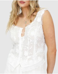 Belle & Bloom - Future Lover Lace Button Up Blouse