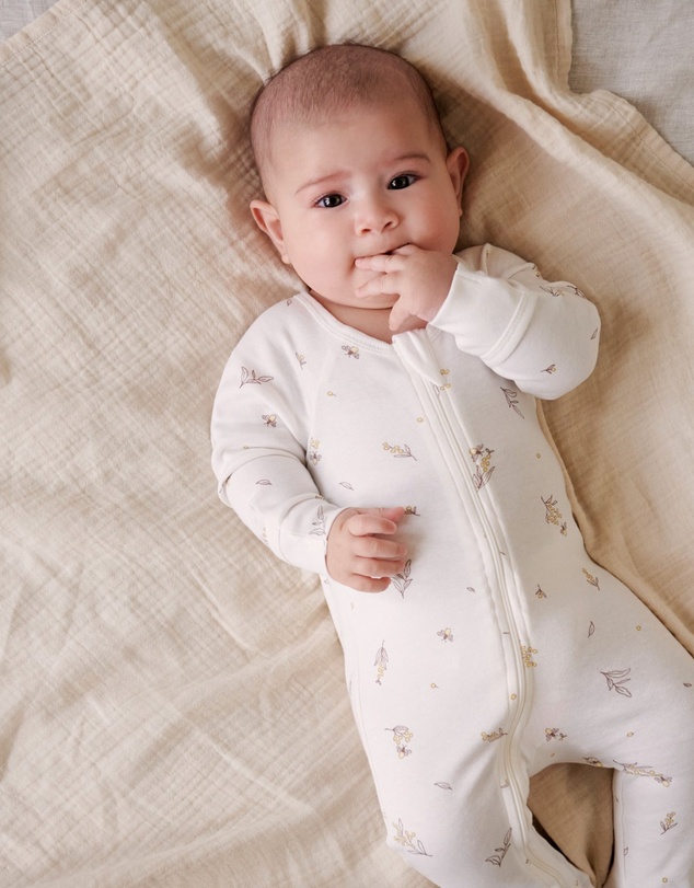 Purebaby - 2 Pack Zip Growsuit-Babies