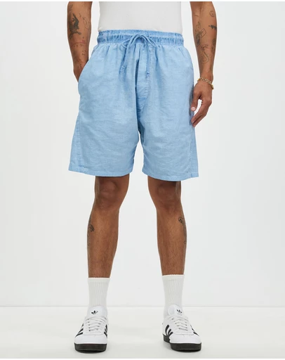 Surrounded By Ghosts - The Obsidian Linen Drawstring Shorts
