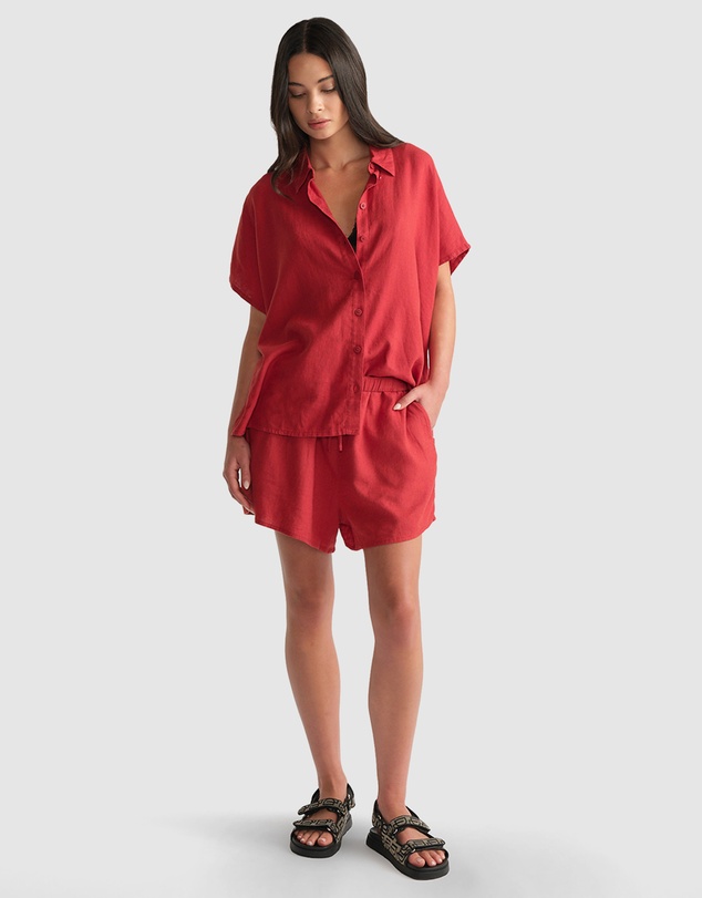 Decjuba - D-Luxe Linen Blend Flip Shorts